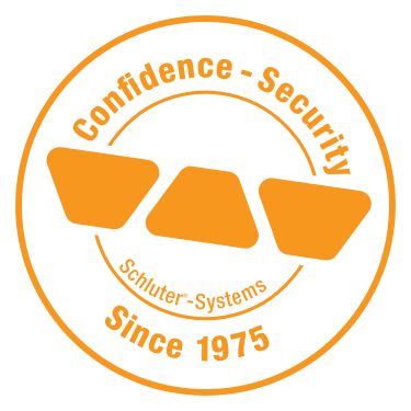 Schluter logo: Confidence, Security, Since 1975